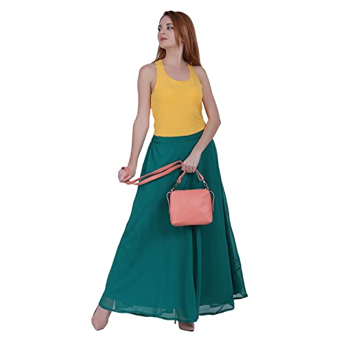 Image of Skirt for Women Designer and Full Flared Georgette Plain