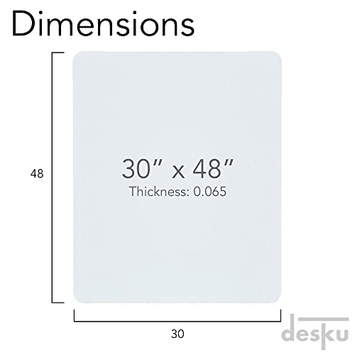 Image of Office Desk Chair Mat - PVC Mat for Hard Floor Protection, Clear, 30 Inches x 48 Inches, Made in The USA, Home Office Supplies, Made in The USA