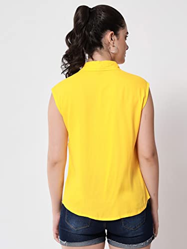 Image of FUNDAY FASHION Women's Rayon Blend Regular Fit Solid Casual Sleevesless Shirt (Pack of 2)