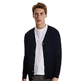 GreenMount Men’s Cashmere Cardigan Sweater Soft Casual Long Sleeve Cardigan V-Neck Buttons Lightweig