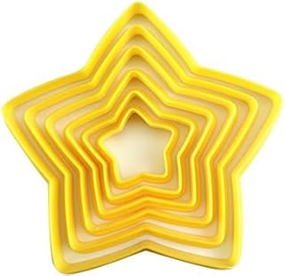 Star Shape Biscuit Cutters,Star Shape Cookie Cutters with Yellow Color for Beloved Ones– 6 pcs Star Biscuit Cutter for Bak...