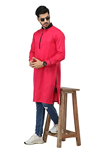 Image of Leriya Fashion Men's Slub Cotton pathan Suit Kurta