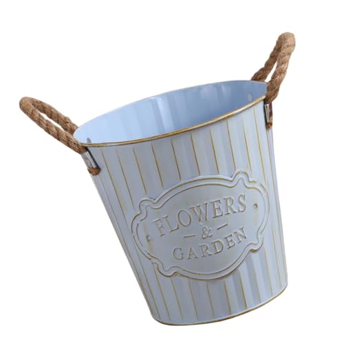 Seau à fleurs en fer blanc d'une qualité remarquable pour maison chic