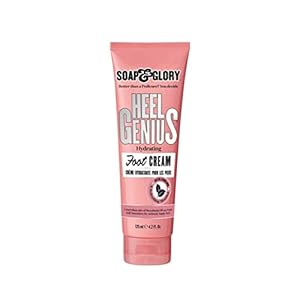 Soap & Glory Original Pink Heel Genius Foot Cream – Moisturizing Foot Cream with AHA Exfoliant for Dry Cracked Feet – Contains Hydrating Macadamia Oil (4.2 oz)