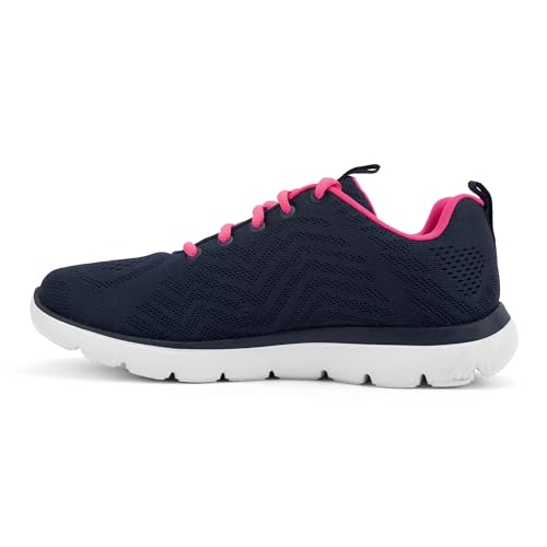 Image of Skechers Womens Summits Navy Hot Pink Casual Slip On Shoe