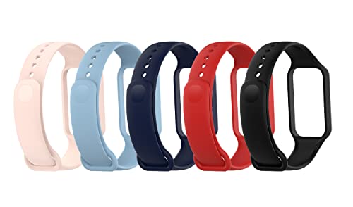 Lemspum Pacote com 6 pulseiras esportivas de silicone compatíveis com Xiaomi Redmi Band 2, acessório