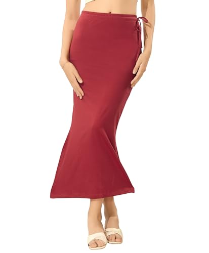 Image of TRASA Womens Saree Shapewear Petticoat, Cotton Lycra Petticoat, Skirts for Women, Shape Wear Dress for Saree