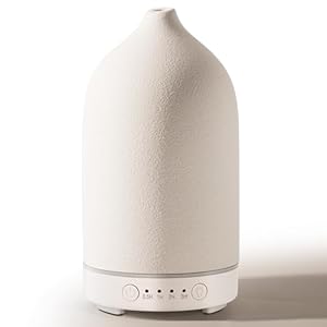 Diffuserlove Ceramic Essential Oil Diffuser 160ML for Room, Home, Bedroom – Aromatherapy Stone Diffuser White (Size: 6.8″ H x 3.6″ W)