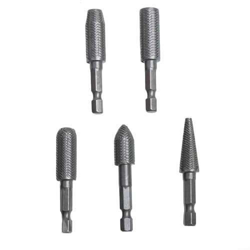 Set de fresas rotativas de acero para taladro, 5 piezas miniatura 5