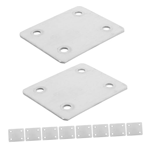 SOLUSTRE Metal Joining Plates for Wood 10pcs Stainless Steel Flat Plates Furniture Brackets Straight Plates 4-Hole Design Sturdy