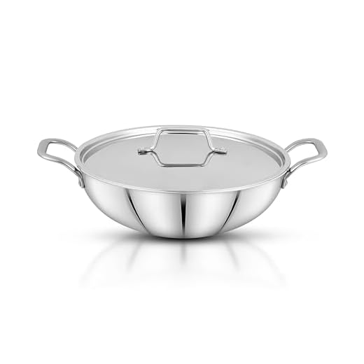 Pigeon-Tri-Steel Kadai 20 with Lid (2100 ml)