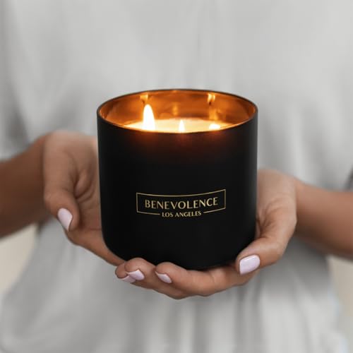 Benevolence LA 3 Wick Candle, Bergamot & Jasmine Scent, Large Soy Wax, 398g, 50 Hour Burn, Aromatherapy Gift for Women, Home Fragrance, Relaxing and Elegant - Image 3