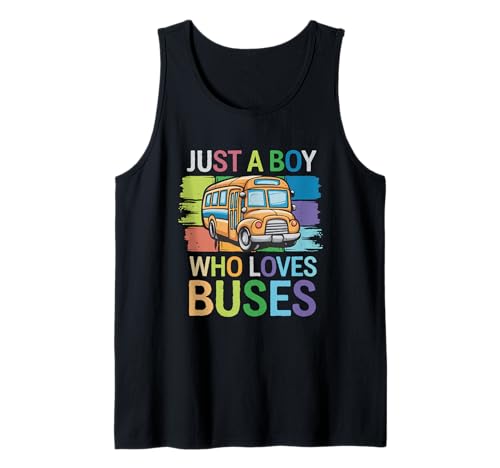 Solo un chico que ama los autobuses para los amantes de los autobuses para un amante de los autobuses Camiseta sin Mangas
