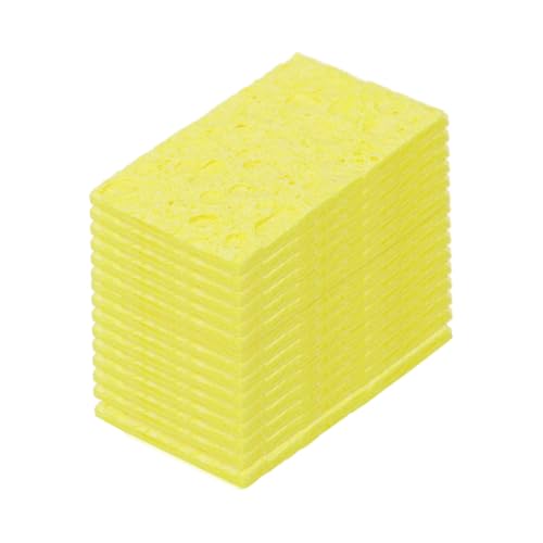 Image of MECCANIXITY 25PCS Soldering Sponge 50 x 35mm Rectangle Yellow Cleaning Pad Welding Tip Iron Replacement for Cleaning Soldering Iron 2mm Natural Thickness 11mm Water Absorption Thickness