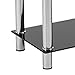 Flash Furniture Riverside Collection Black Glass Console Table with Shelves and Stainless Steel Frame
