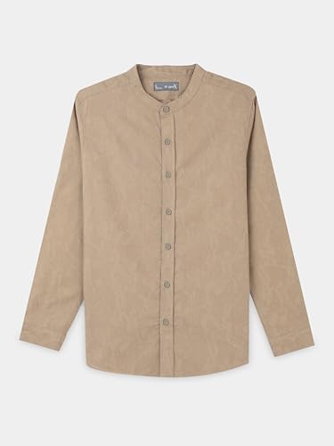 Image of StitchX Men's Full Sleeve Mandarin Collar Jacquard Shirt