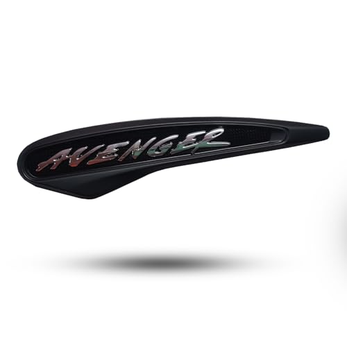 Image of RJVON - Bike Tank Bajaj Avenger 3D Emblem in Black 2 Pcs Compatible with Bajaj Avenger Logo