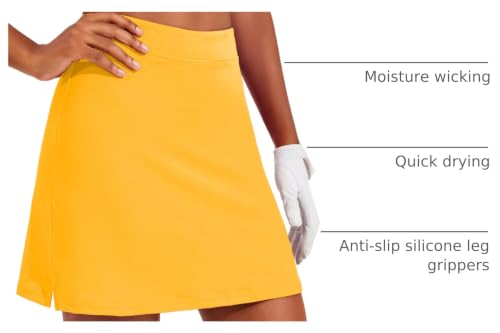 Image of Ekouaer 16 inch Golf Skorts for Woman with Inner Pockets Silicone Grippers Tennis Skirt Quick Dry Athletic Pickleball Skort