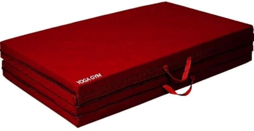 Image of Redant Exercise Yoga Mat Gymnastics Training Tumbling High Destiny Foam Foldable 72 x 24x 12 mm Foldable Traveling mat Yoga Mat for Men & Women 12 MM Thick Mat (Red)