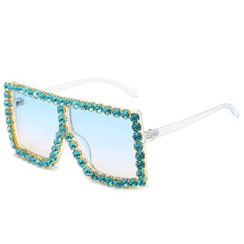 Lunettes de soleil surdimensionnées diamant vintage pour femme C11