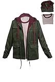 Verycos Adults Cosplay Anime Casual Sports Jacket Hooded Packable Green Top Crewneck Shirt Halloween Costume