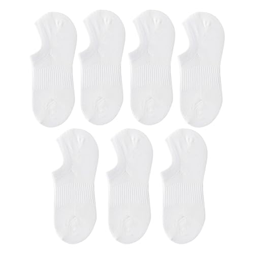 Kelisdi Not Show - Calcetines para hombre, forro fino de corte bajo, antideslizantes, para zapatos planos, ocultos, para barco, verano, barco, forro de corte bajo, 7 Blanco, Altoa única