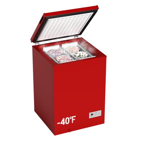 Image of Low temperature Chest Freezer - 3.5 Cu Ft with 2 Removable Baskets - Reach In Freezer Chest 14℉ to -40℉ Match Day Parties, Home Bar Game Day &Soccer Party