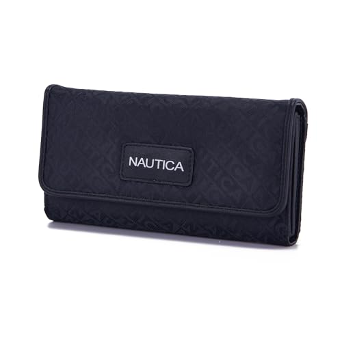 Image of Nautica Women's Perfect Carry-All Money Manager RFID Blocking Wallet Organizer, Black