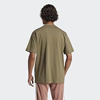 adidas Herren Essentials Linear Single Jersey Shirt, Olive strata/Black, XL – Ansicht 5