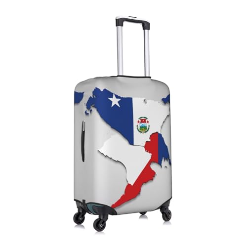 Panama Flag Map Print Travel Elastic Suitcase Luggage Baggage Cover Protector, Washable And Anti-Scratch3