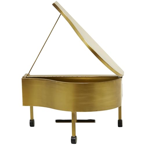Escultura Decorativa Piano Metal Dorado 16 x 13 x 22 in miniatura 3