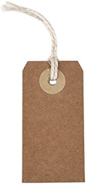 Brown Strung Tags Kraft Paper Tags Gift Tags Luggage Tags Wedding Paper Tags (50 Pieces, Small Size)