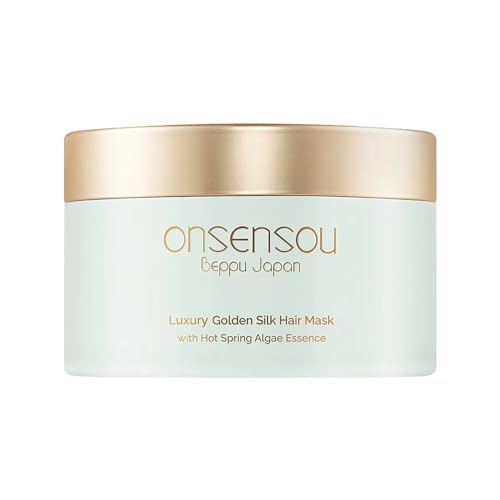 ONSENSOU Golden Silk Hair Mask 180g Idratante Capelli secchi e danneggiati Balsamo profondo Riparazione dei capelli Collagene Trattamento dei capelli Glicerina Prodotto in Giappone