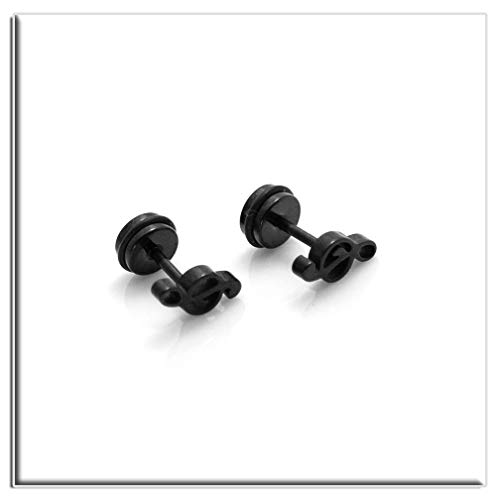 Xusamss Punk Piercing Music Earrings Stainless Steel Note Stud Earrings4