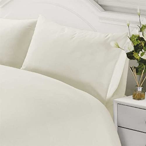 Homespace Direct 400 Thread Count 100% Egyptian Combed Cotton Duvet Cover Set Cream Single, Single Duvet Cover Set - Image 2