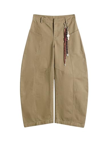 Aelfric Eden Baseball Chain Baggy Wide Leg Trousers Khaki