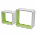 Duraline 2DC Dekoratives Wandregal, MDF, Weiß-Grün, 26 x 10 x 26 cm, 2-Einheiten