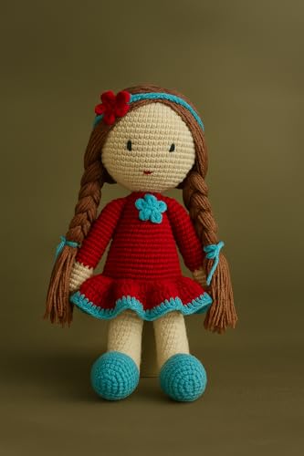 Image of Handmade Crochet Doll -35cm(Red)