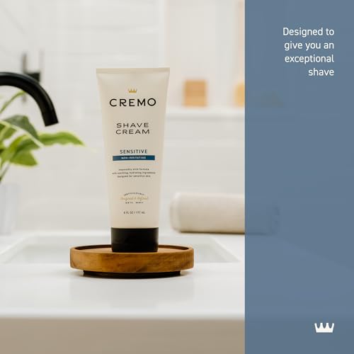 cremo sensitive shave cream astonishingly superior ultra-slick shaving cream for men fights nicks cuts and razor burn 6 fl oz