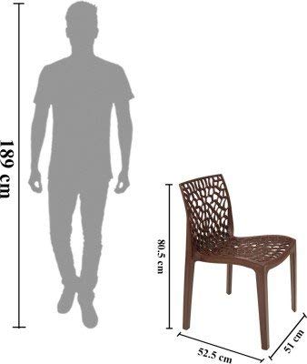 Supreme Web Heavy Plastic Chair for Home&Garden (globus Brown)(Set of 1) 3