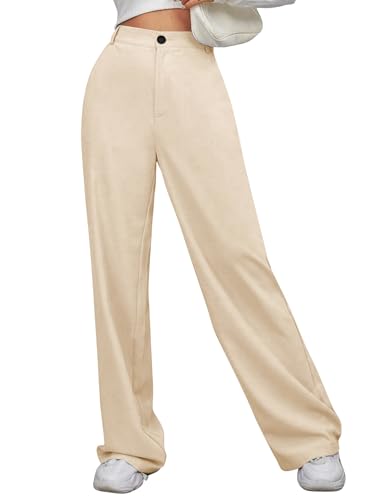 Pantalon femme coréen bureau formel pantalon blanc droit coton