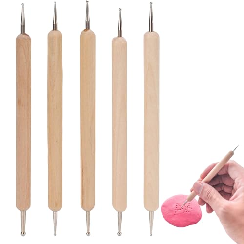 Lot de 5 stylos à gaufrer, outil de pointillage, outil de poterie, outils d'argile, stylet de sculpture, outil de gaufrage, pour papier transfert de carbone, peinture sur roche mandala, artisanat