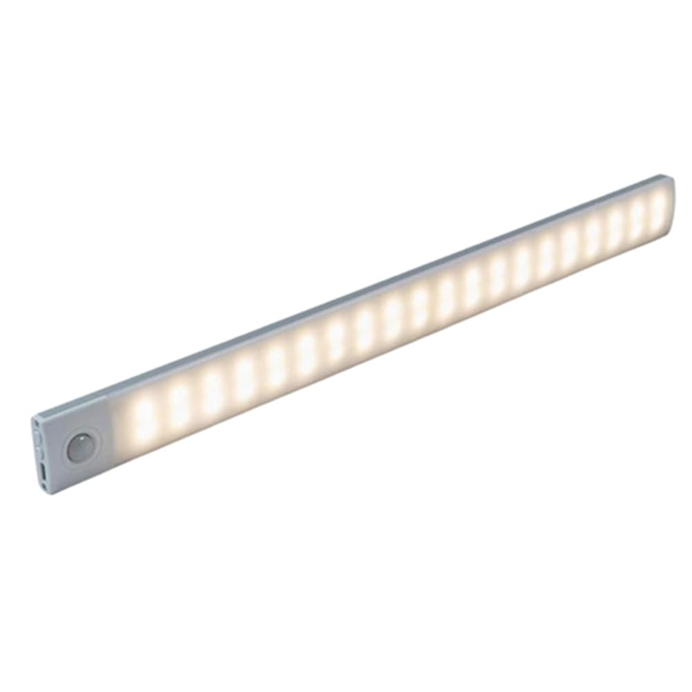 Luz de Iluminación Inalámbrica Debajo del Gabinete, Luz con Sensor de Movimiento de 24 Pulgadas, Luces de Armario Recargables de 1000 MAh para Interiores, Atenuación