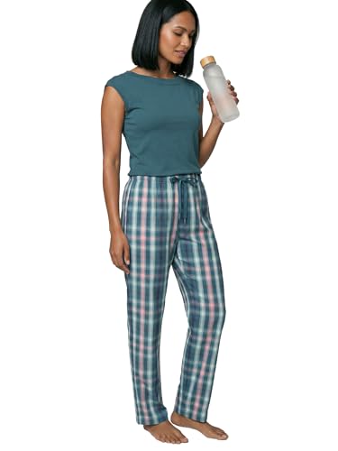 Image of Enamor Mid Rise Full Length Adjustable Drawstring Hangout Pant for Women - Relaxed Fit, Combed Cotton - E4A5