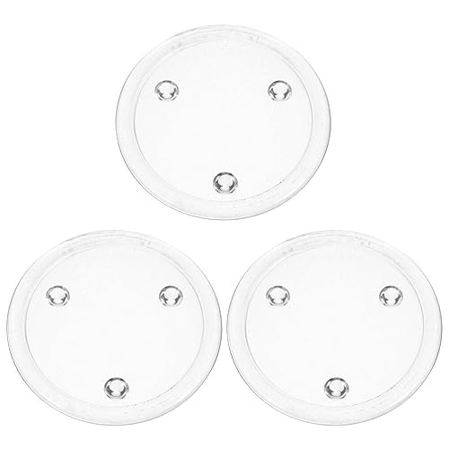 3Pcs Clear Glass Candle Plates, 5 Inches Round Candle Holder Tray Pillar Candle Tray Decorative Candle Plates Glass Coaster Desktop Centerpiece Home Decorations