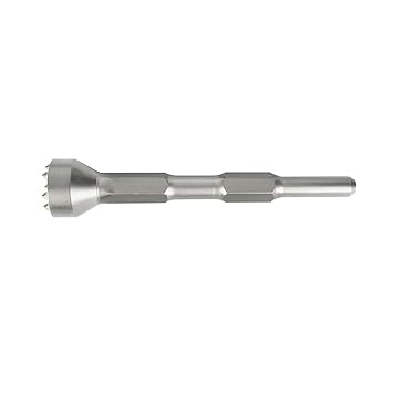 Decdeal 16 Teeth Long Hexagon Alloy Point Groove Gouge Flat Concrete Chisel Tile Repasting Tool Electric Hammer Bits Bridge/Slabstone/Wall/Cement Pavement Chisel Bits