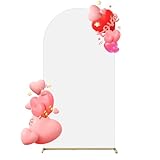 7.2フィート メタルアーチ背景スタンド ホワイトカバー付き エレガントなゴールドウェディングアーチ ベビーシャワー 誕生日パーティー 卒業式 イベントの装飾に