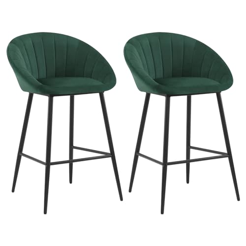Taburetes Altos de Cocina con Respaldo Verde Marca EUGAD