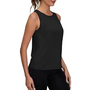 IECCP Women’s Summer Gym Tank Tops Sleeveless Loose Fit Yoga Shirts Crew Neck Athletic Running Vest