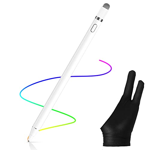AICase Stylus Pens for Touch Screens, 1.45mm High Precision and Sensitivity Point IPad Pencil Fine Point Active Smart Digital Pen for Tablet Work at iOS and Android Touch Screen (White1) (B07S4H5P4W) Amazon Price History, Amazon Price Tracker